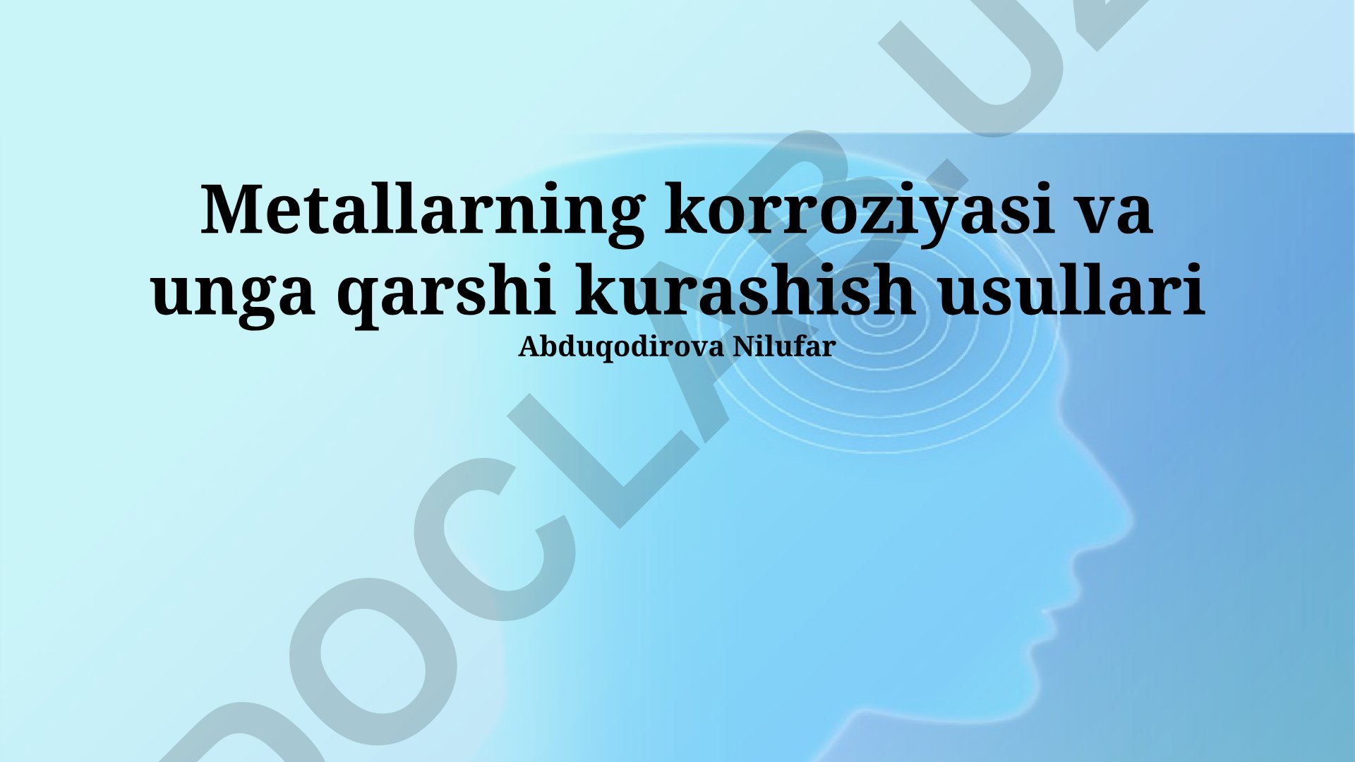 Metallarning korroziyasi va unga qarshi kurashish usullari