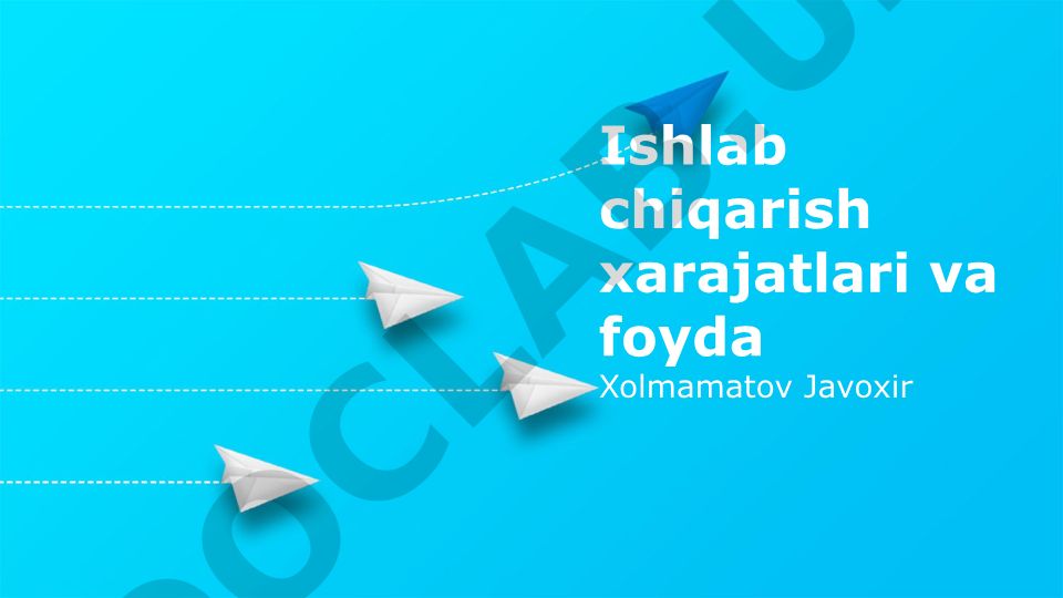 Ishlab chiqarish xarajatlari va foyda tahlili