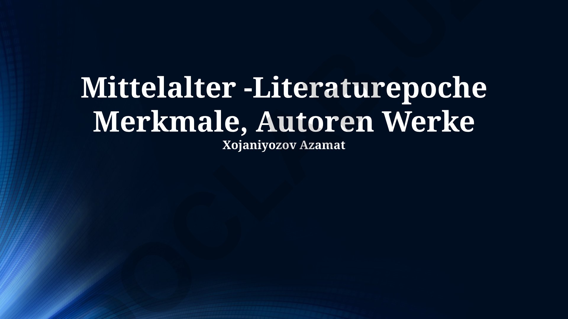 Mittelalter - Literaturepoche Merkmale, Autoren Werke