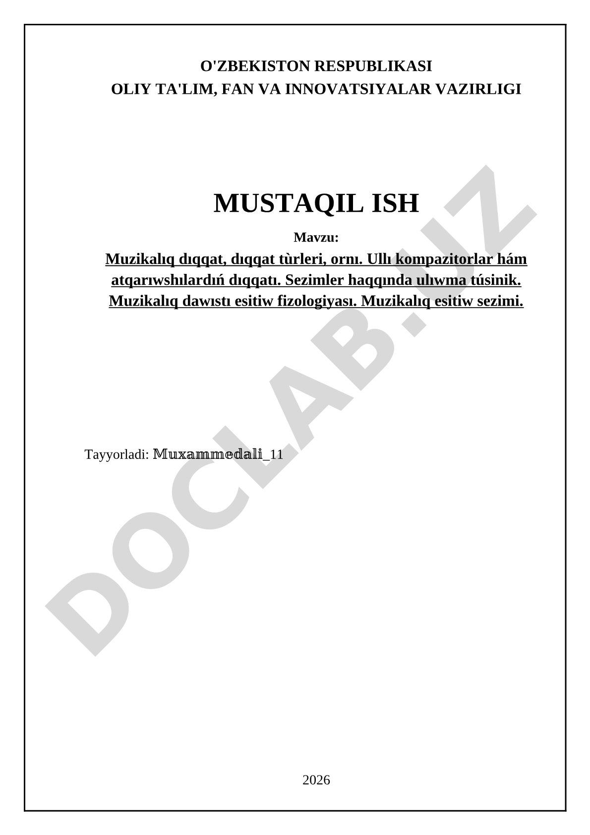 Muzikalıq dıqqat, dıqqat tùrleri, ornı