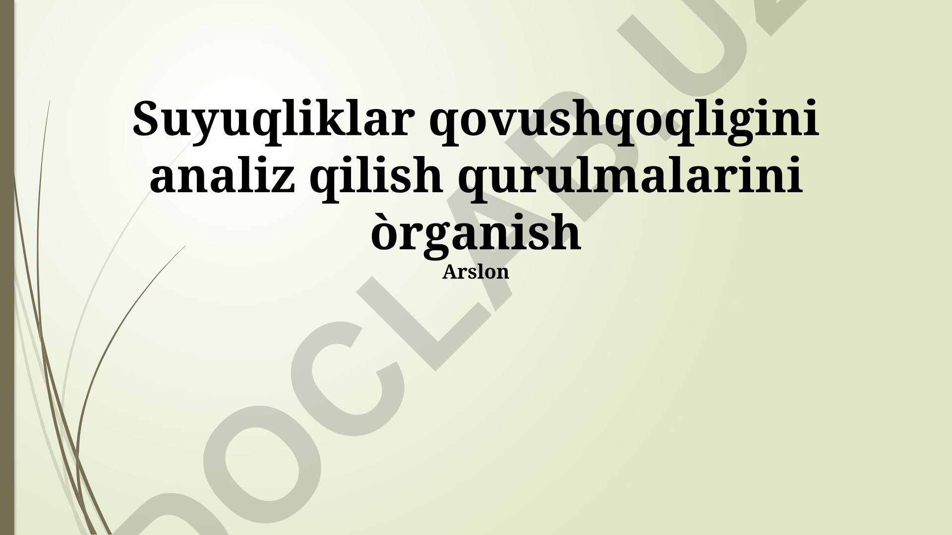 Suyuqliklar qovushqoqligini analiz qilish qurulmalarini o'rganish