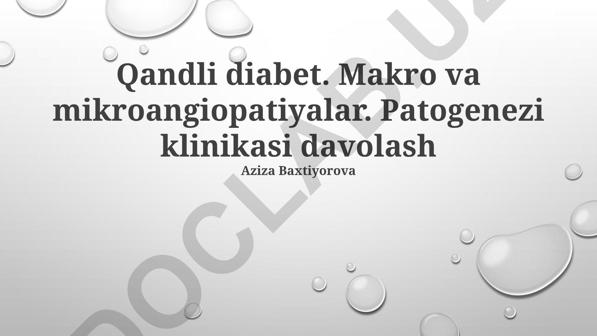 2-toifa diabetning makro va mikroangiopatiyalari