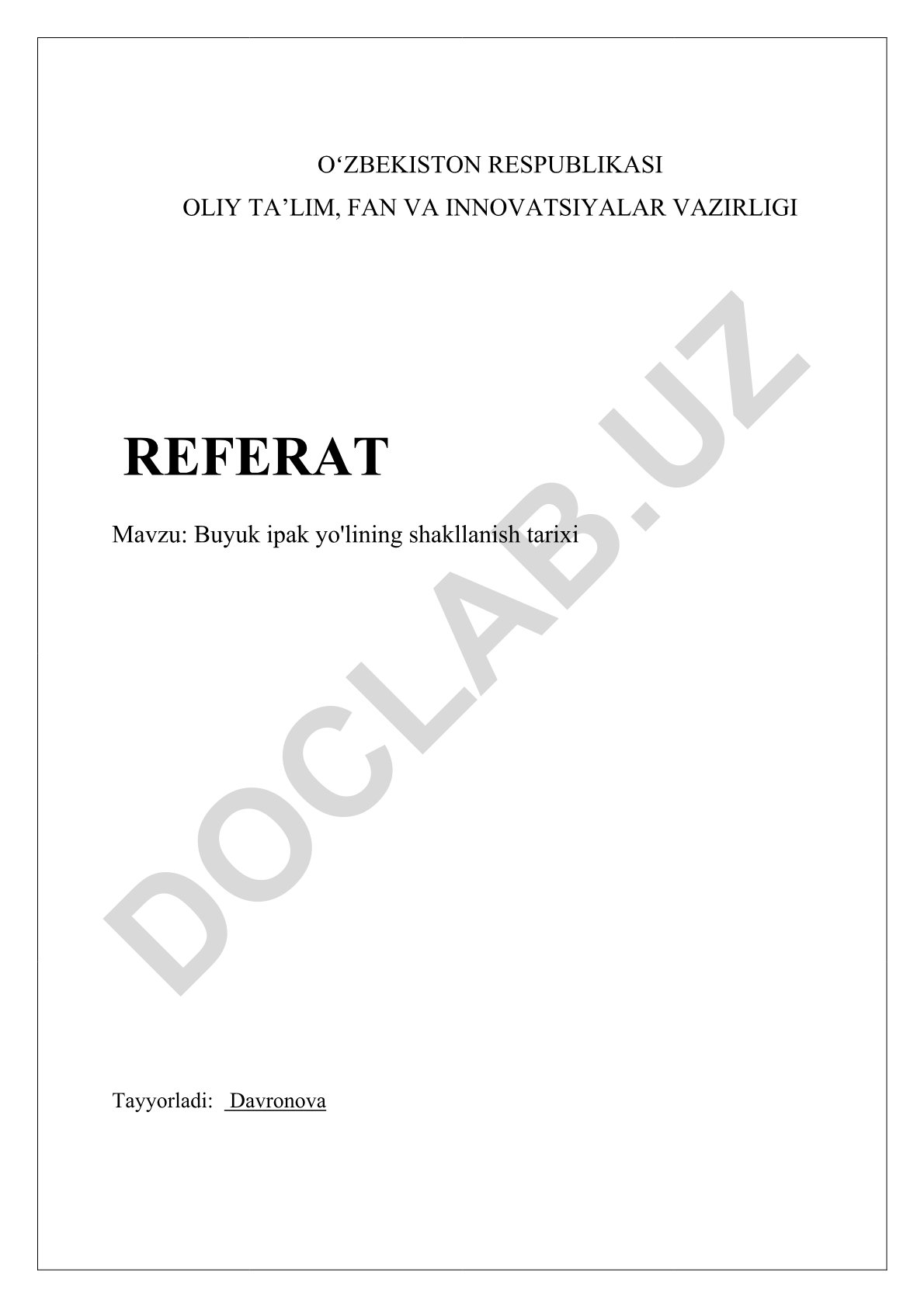Buyuk ipak yo'lining shakllanish tarixi