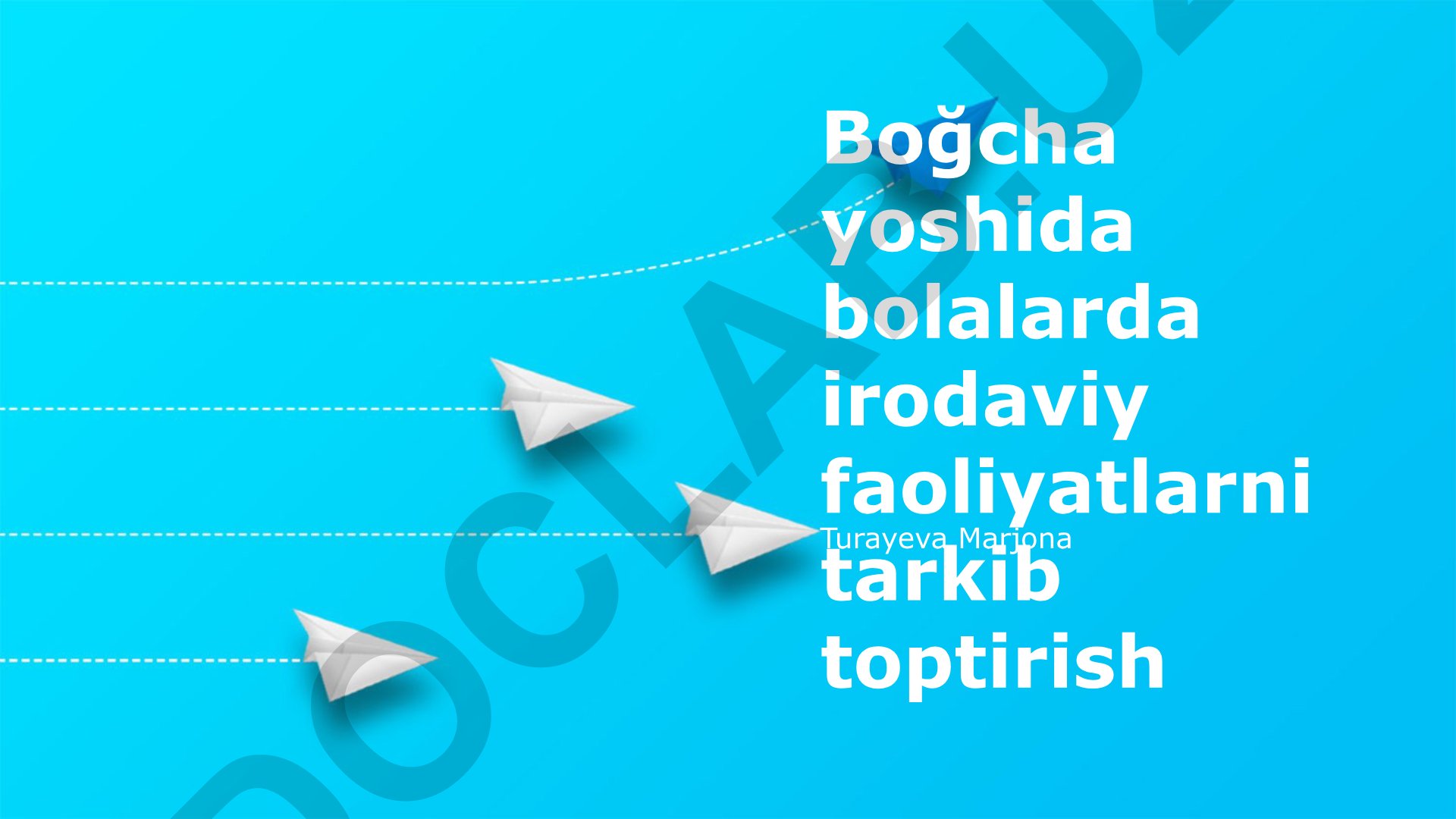 Boğcha yoshida bolalarda irodaviy faoliyatlarni tarkib toptirish