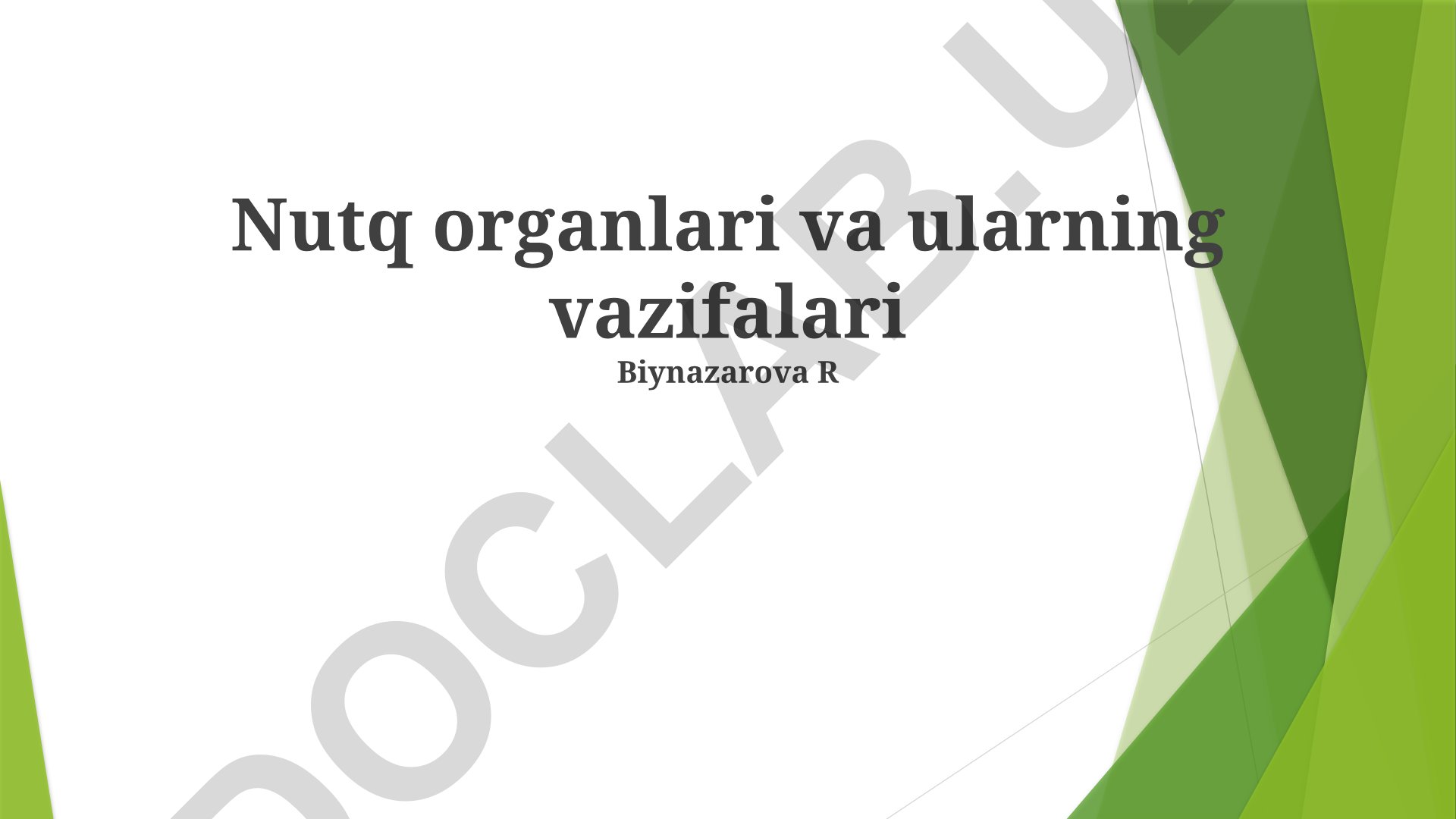 Nutq organlari va ularning vazifalari