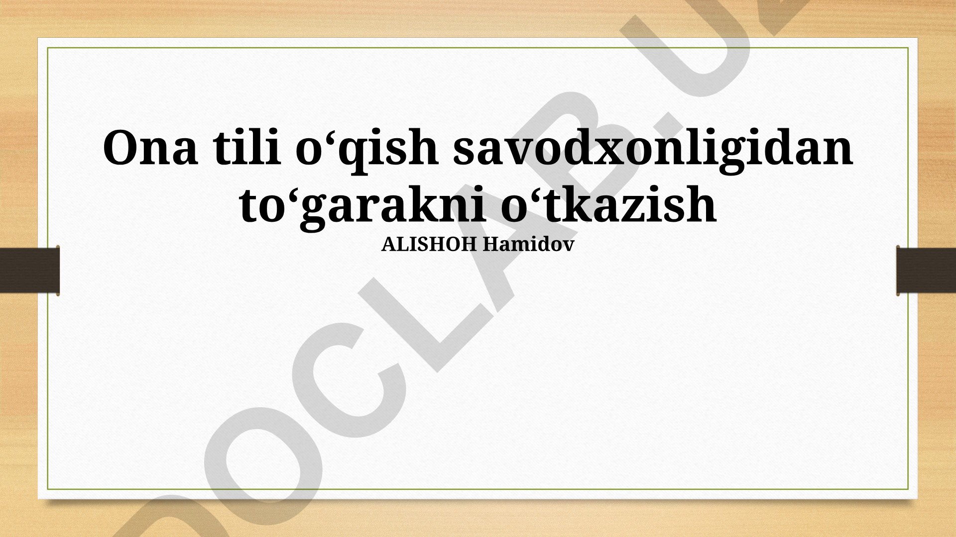 O'zbek tilini o'rganish doirasi dastur va tadbirlar