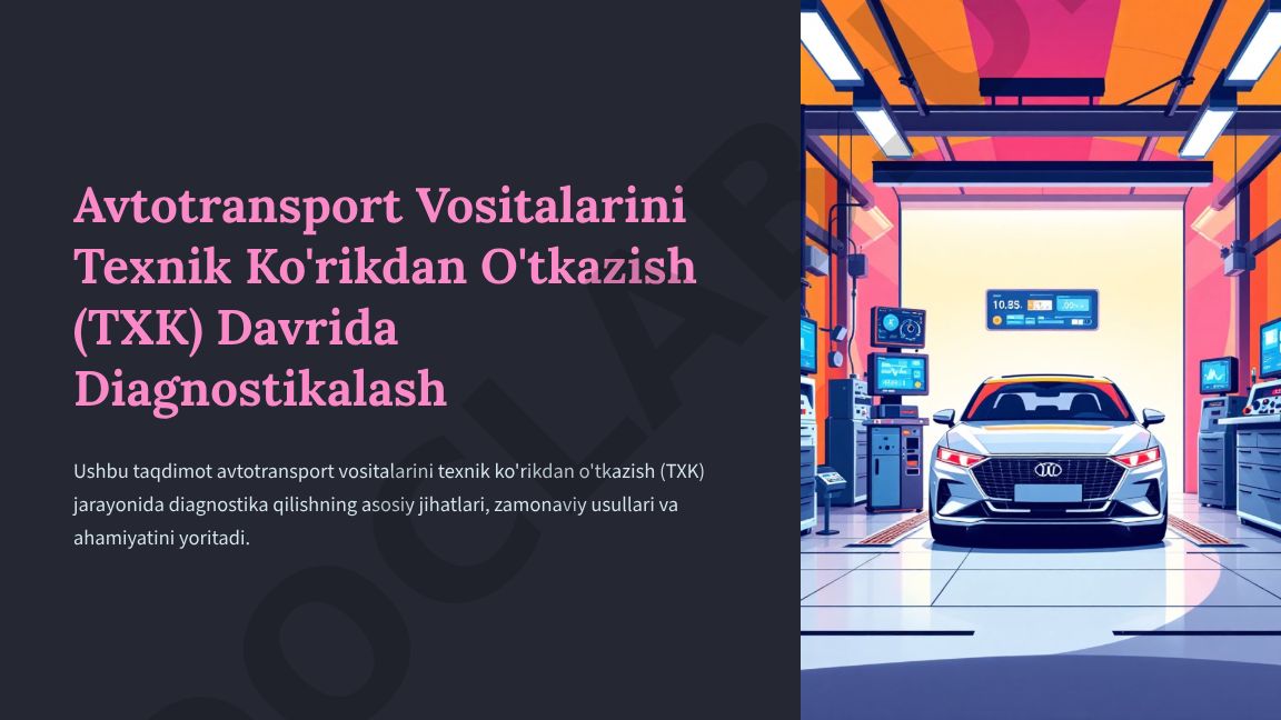 Avtotransport vositalarini texnik ko'rik jarayonida diagnostika qilish