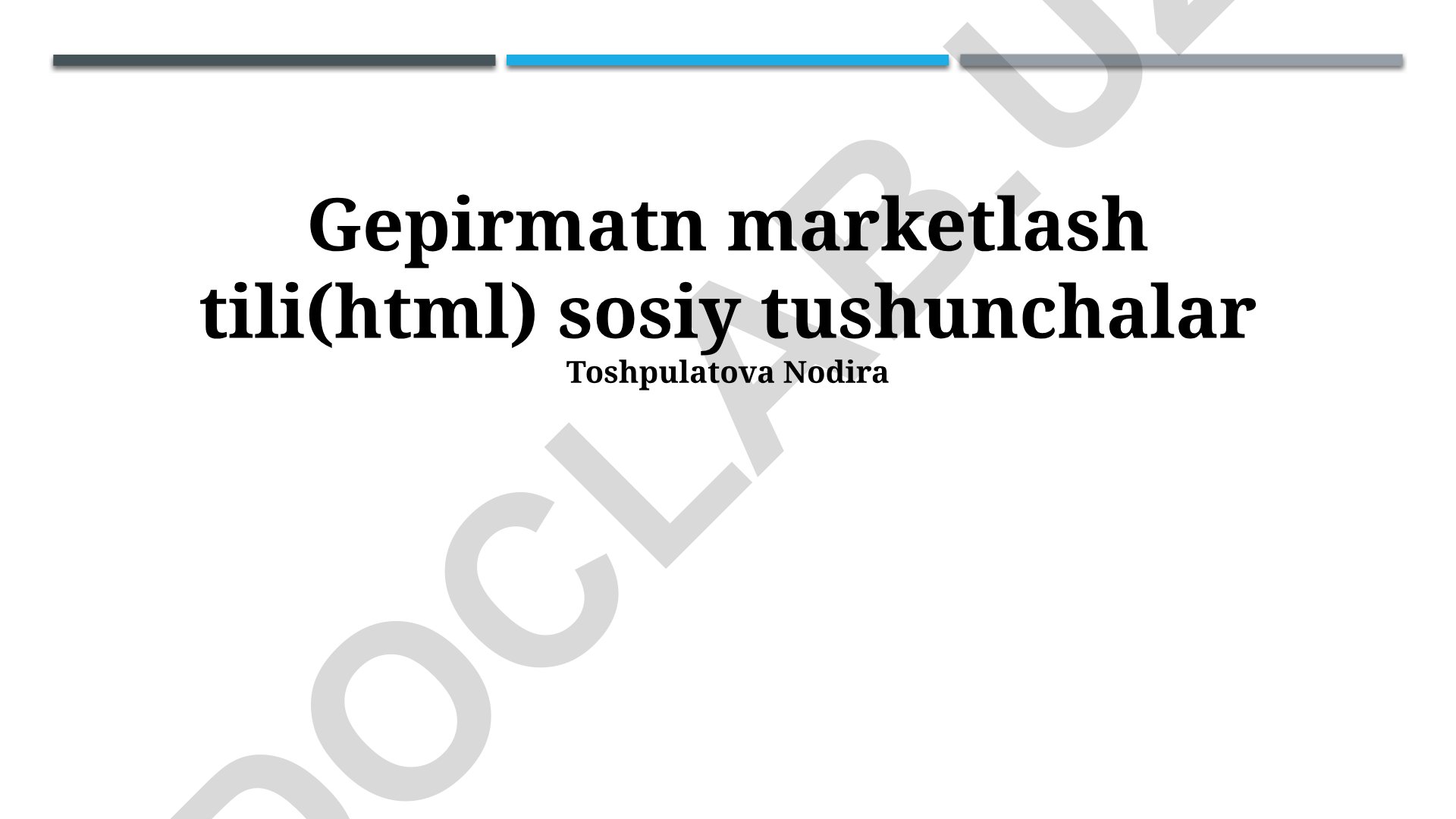 HTML va ijtimoiy tarmoqlarda gipermatn marketingi