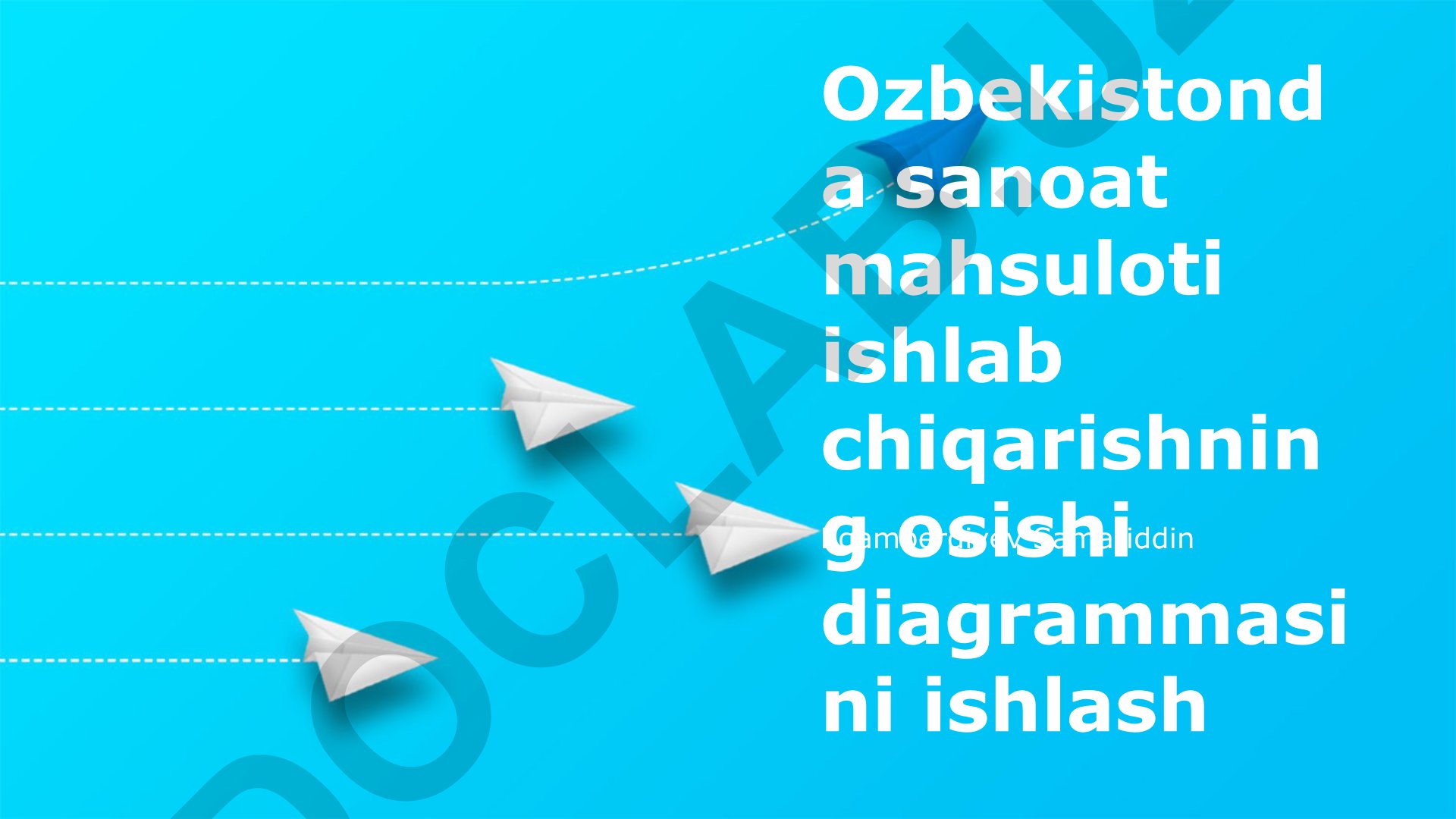 O'zbekistonda sanoat mahsuloti ishlab chiqarishning o'sishi diagrammasini ishlash