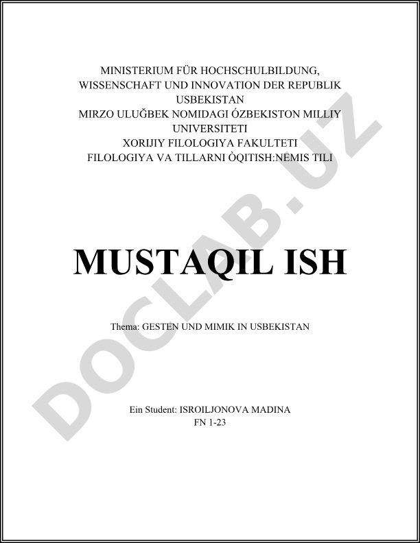 Gesten und Mimik in Usbekistan