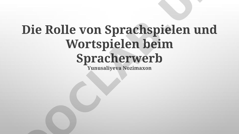 Sprachspiele und Wortspiele beim Spracherwerb