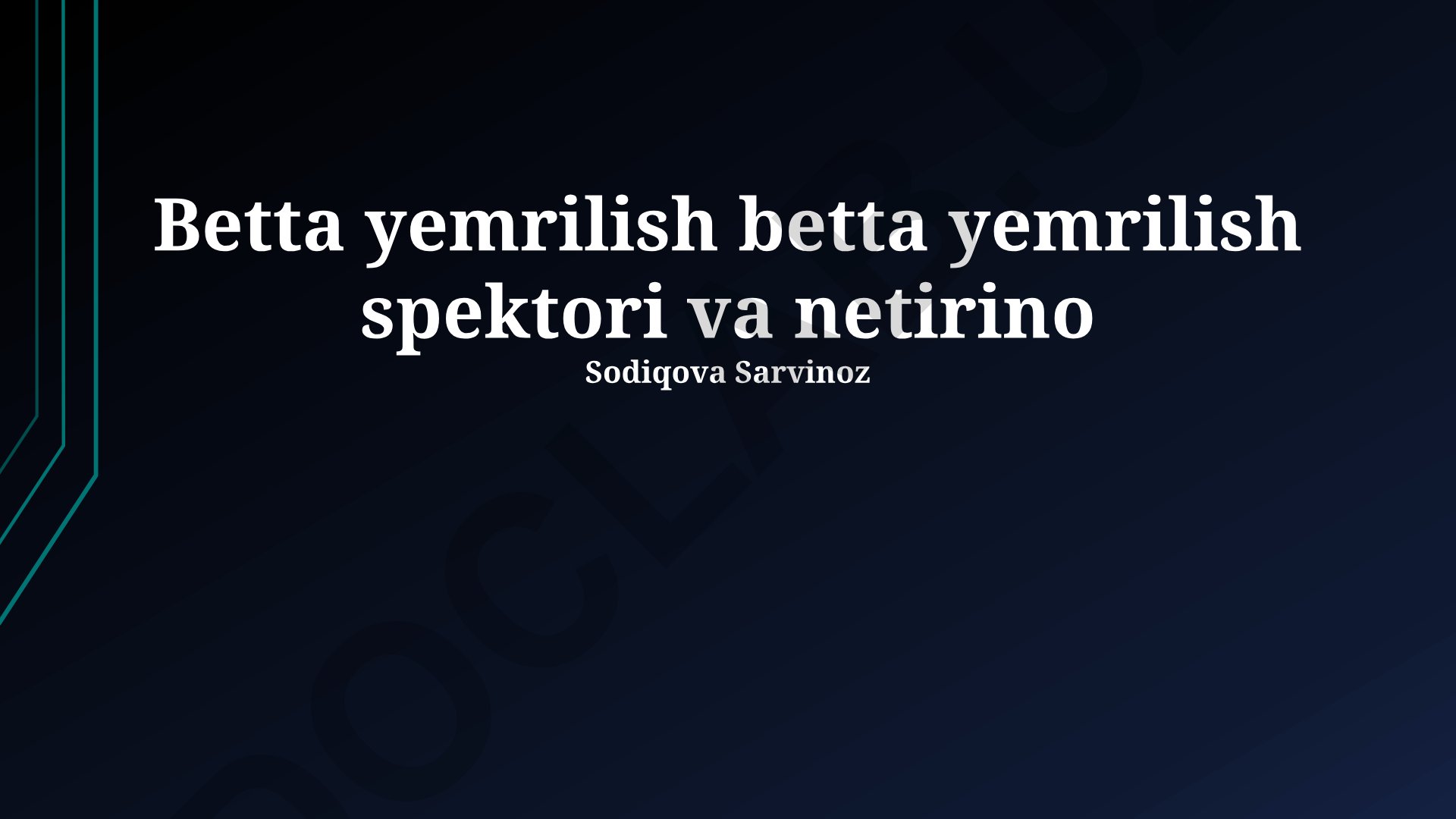 Yuqori aniqlikdagi neytrino spektri va uning fizikaviy ahamiyati
