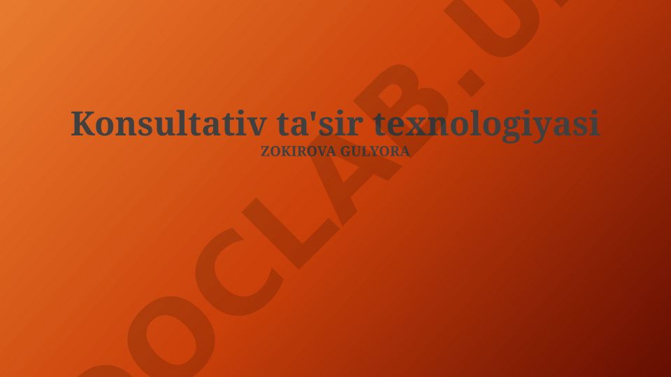 Konsultativ ta'sir texnologiyasi
