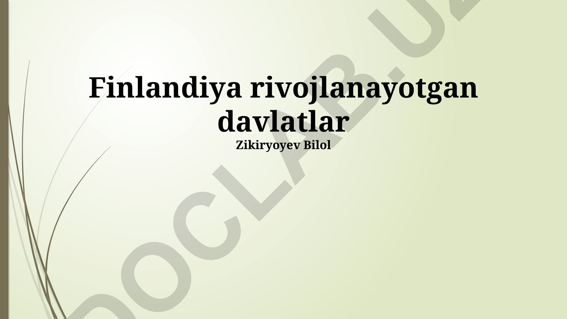 Finlandiya rivojlanayotgan davlatlarga yordami va hamkorligi