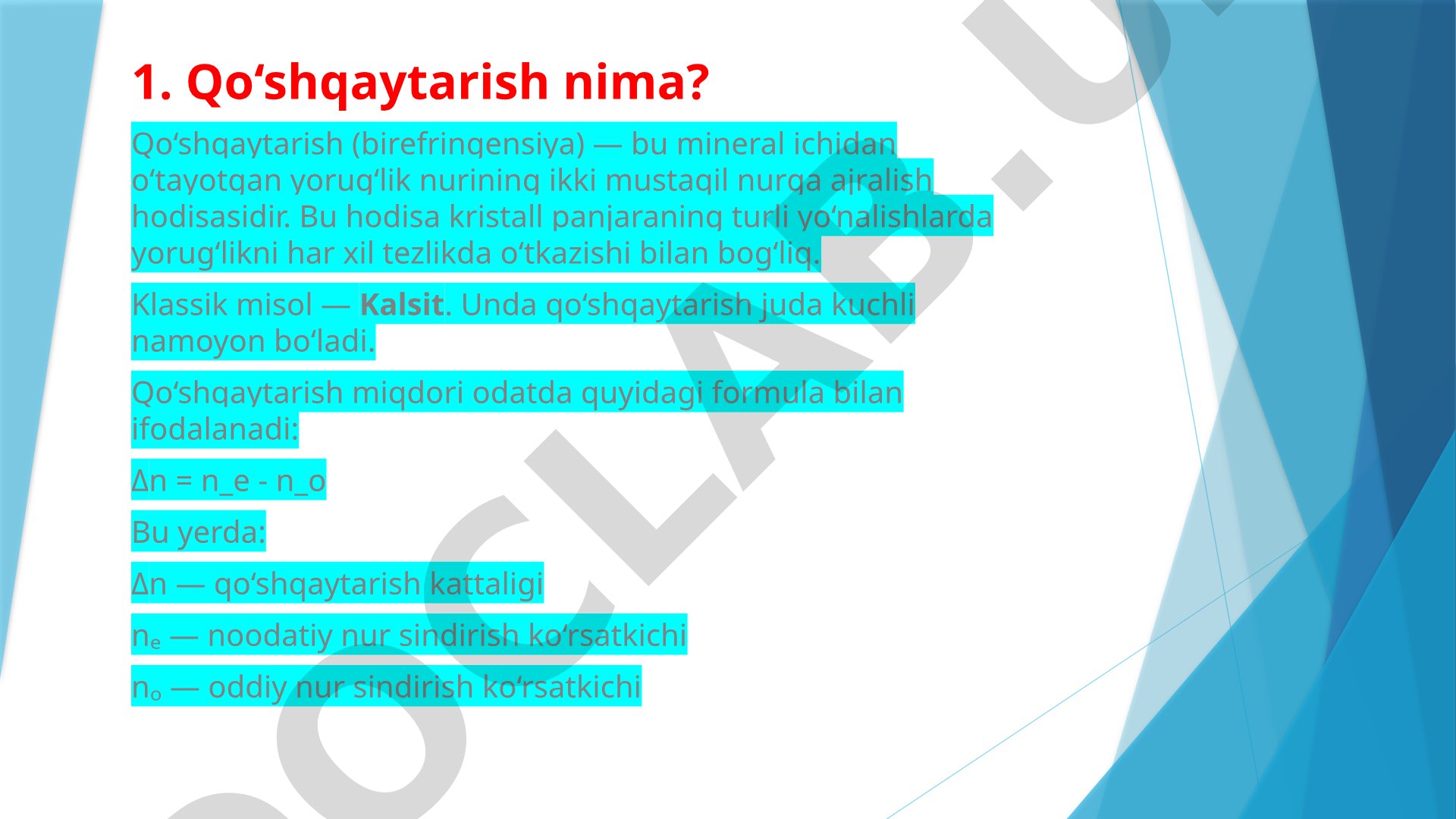 Minerallarda qo‘shqaytarish va anizotropiya