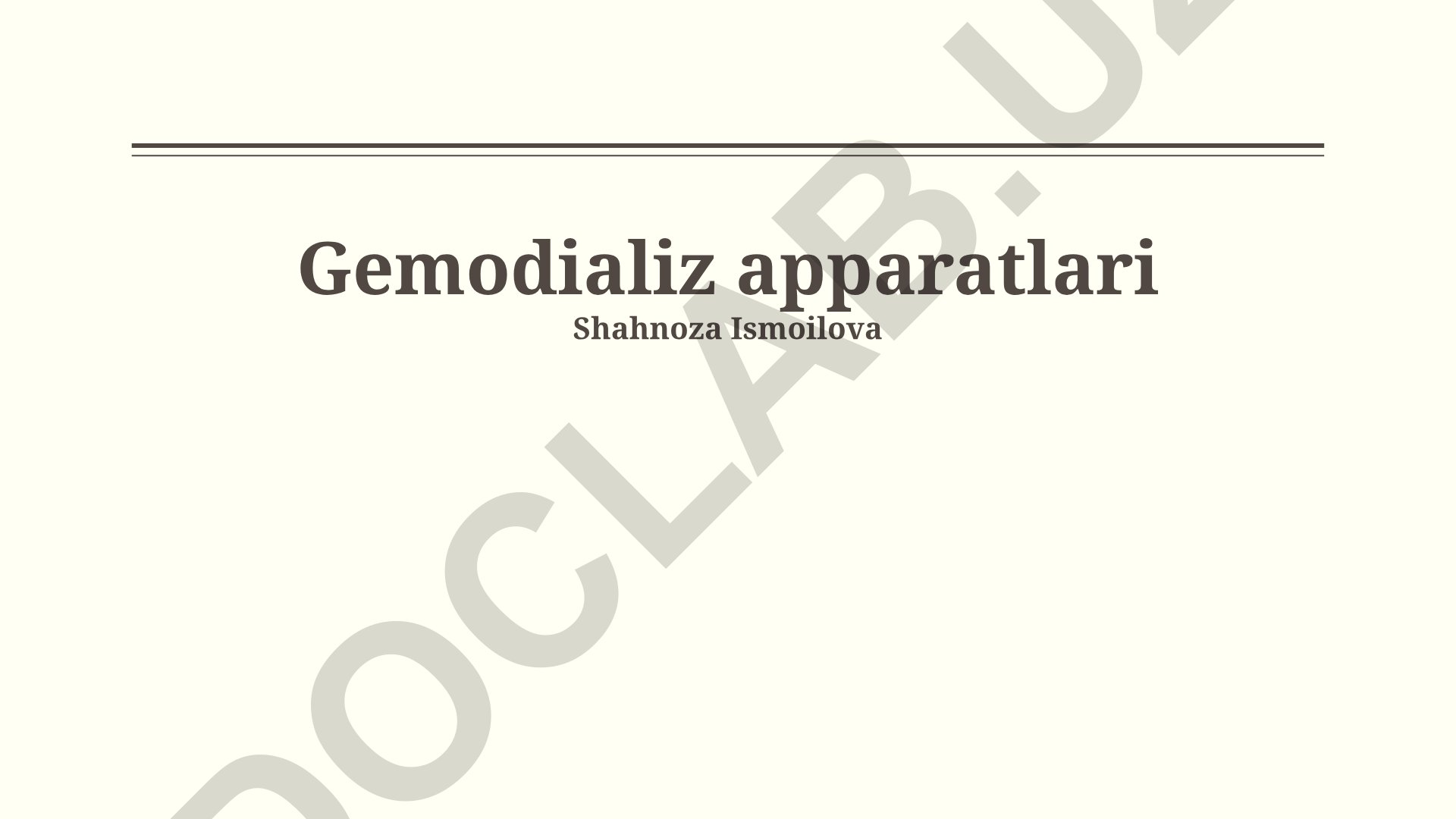 Gemodializ apparatlari: xavfsizlik, ish prinsipi va turlari