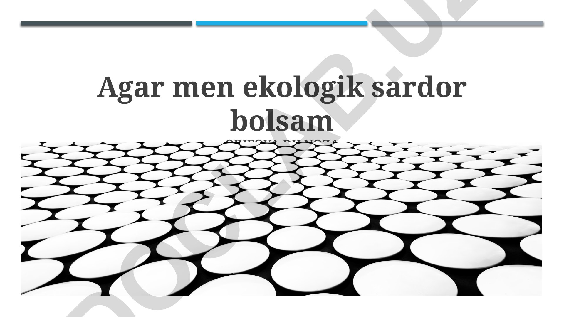 Ekologik yetakchi sifatida O'zbekistonda barqaror rivojlanish strategiyalari