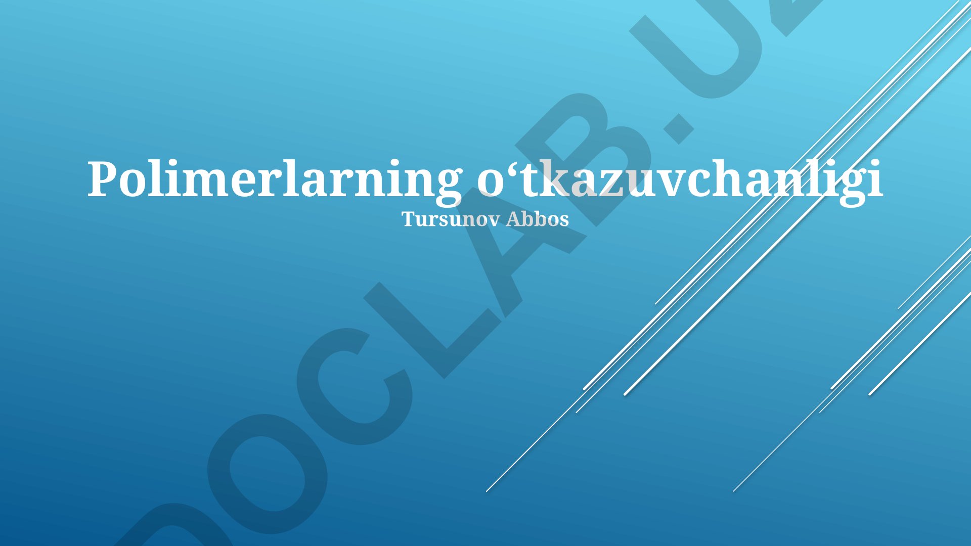 Polimerlarning o‘tkazuvchanligi