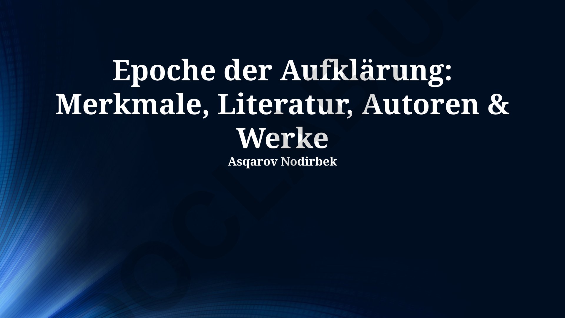 Epoche der Aufklärung: Merkmale, Literatur, Autoren & Werke