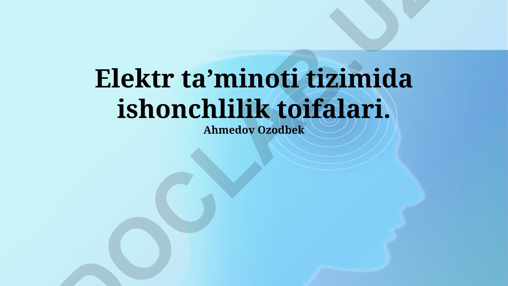 Elektr ta’minoti tizimida ishonchlilik toifalari