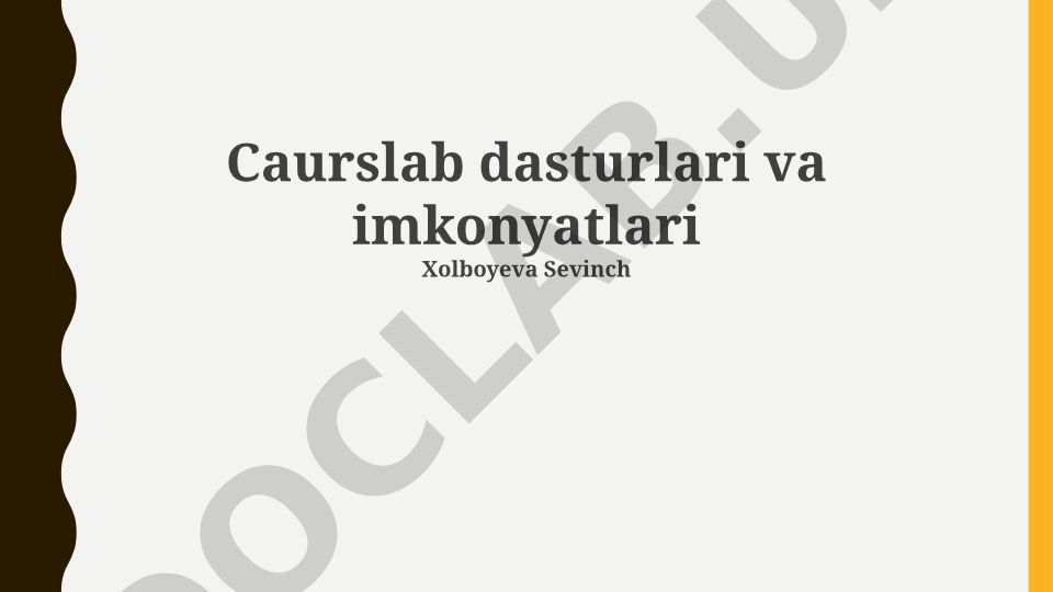 Caurslab dasturlari va imkoniyatlari