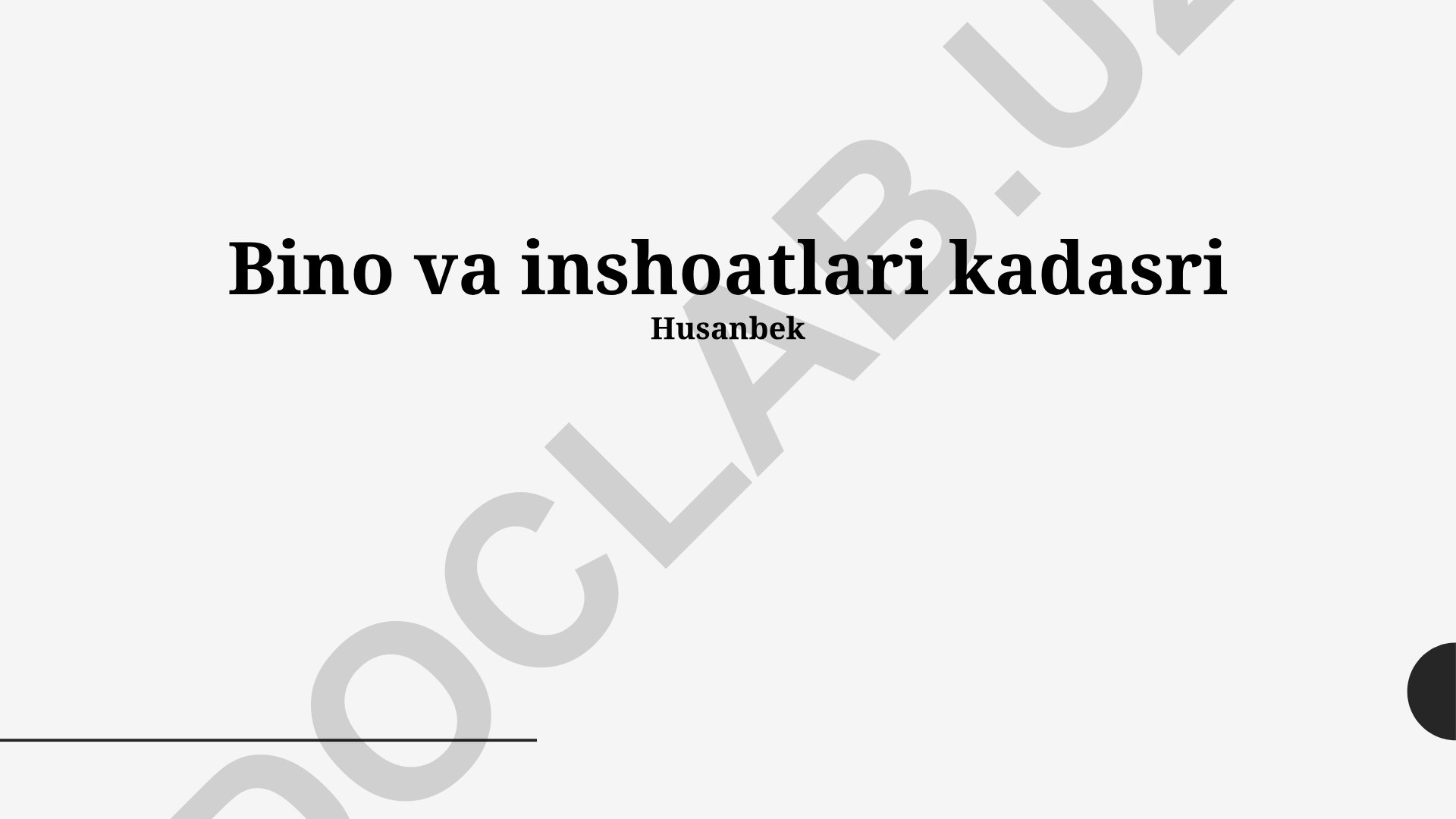 Bino va inshoatlari kadastri: ma'lumotlarni yig'ish, tizim va xaritalar