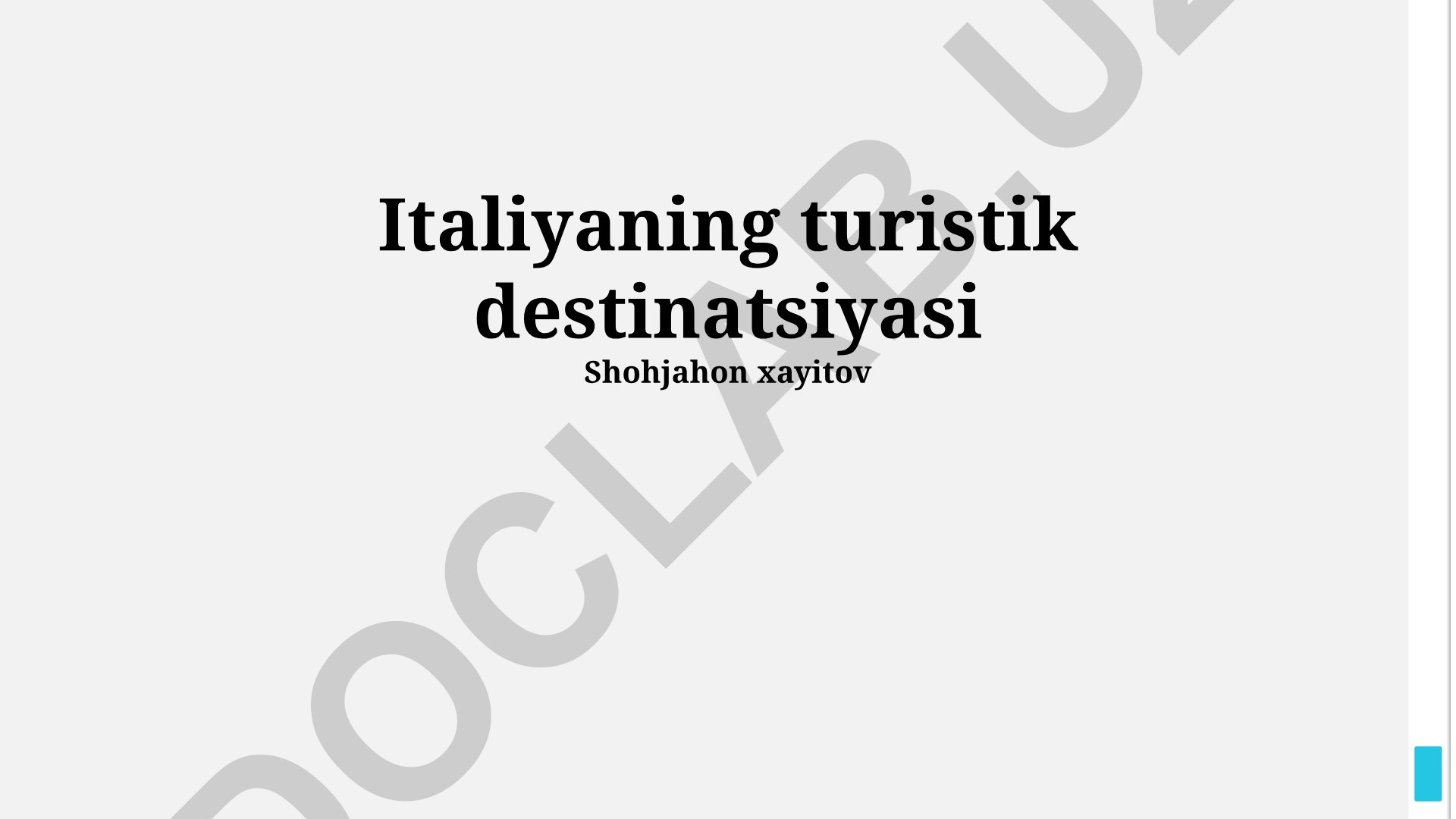 Italiyaning turistik destinatsiyalari va ularning xususiyatlari