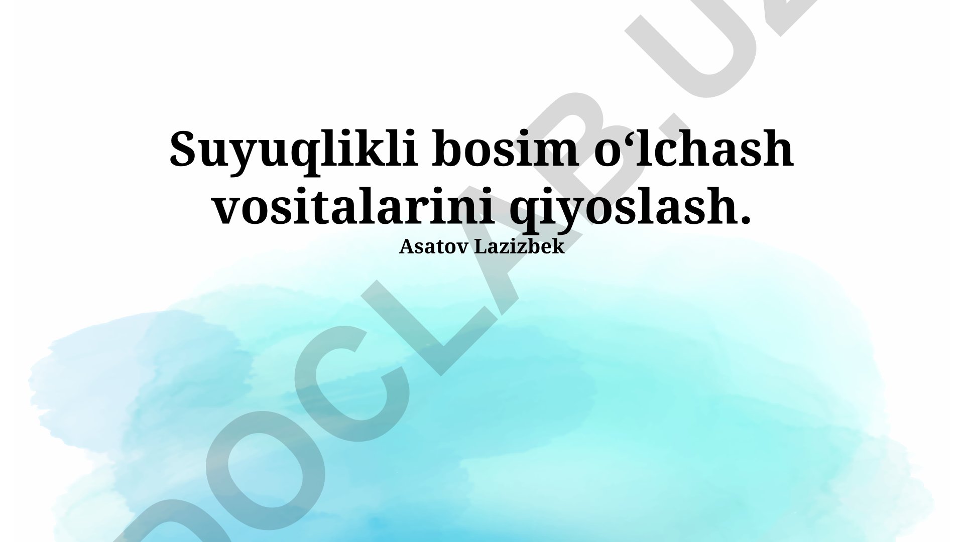 Suyuqlikli bosim o‘lchash vositalarini qiyoslash