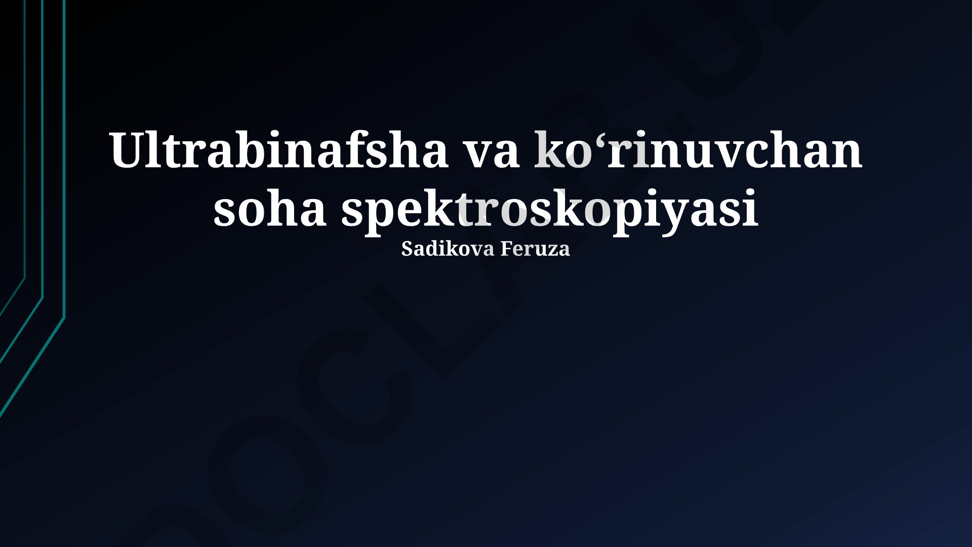 Ultrabinafsha va ko'rinuvchan soha spektroskopiyasi