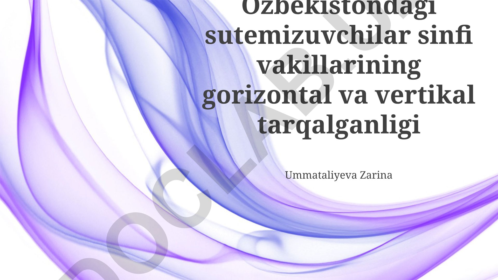 O'zbekistondagi sutemizuvchilar sinfi vakillarining gorizontal va vertikal tarqalganligi