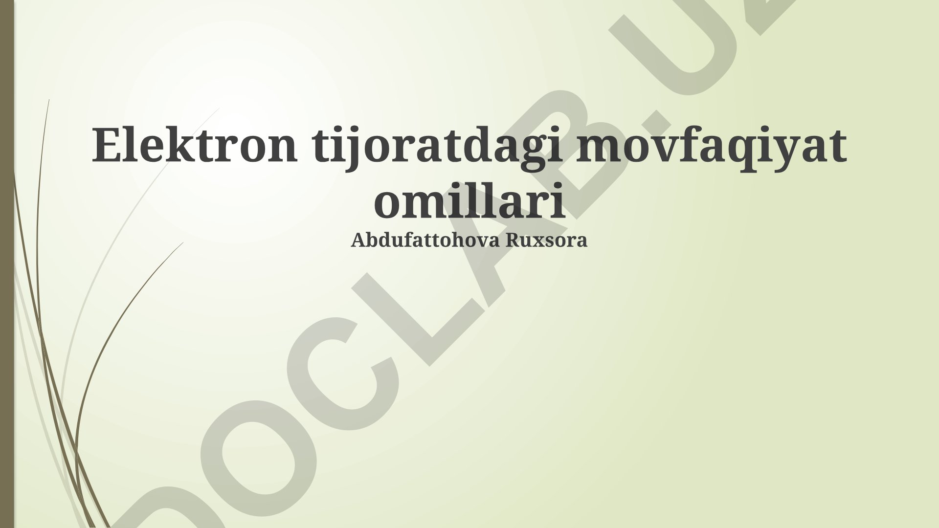 Elektron tijoratdagi muvaffaqiyat omillari