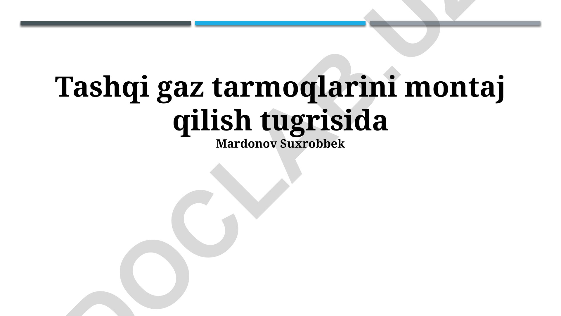 Tashqi gaz tarmoqlarini montaj qilish
