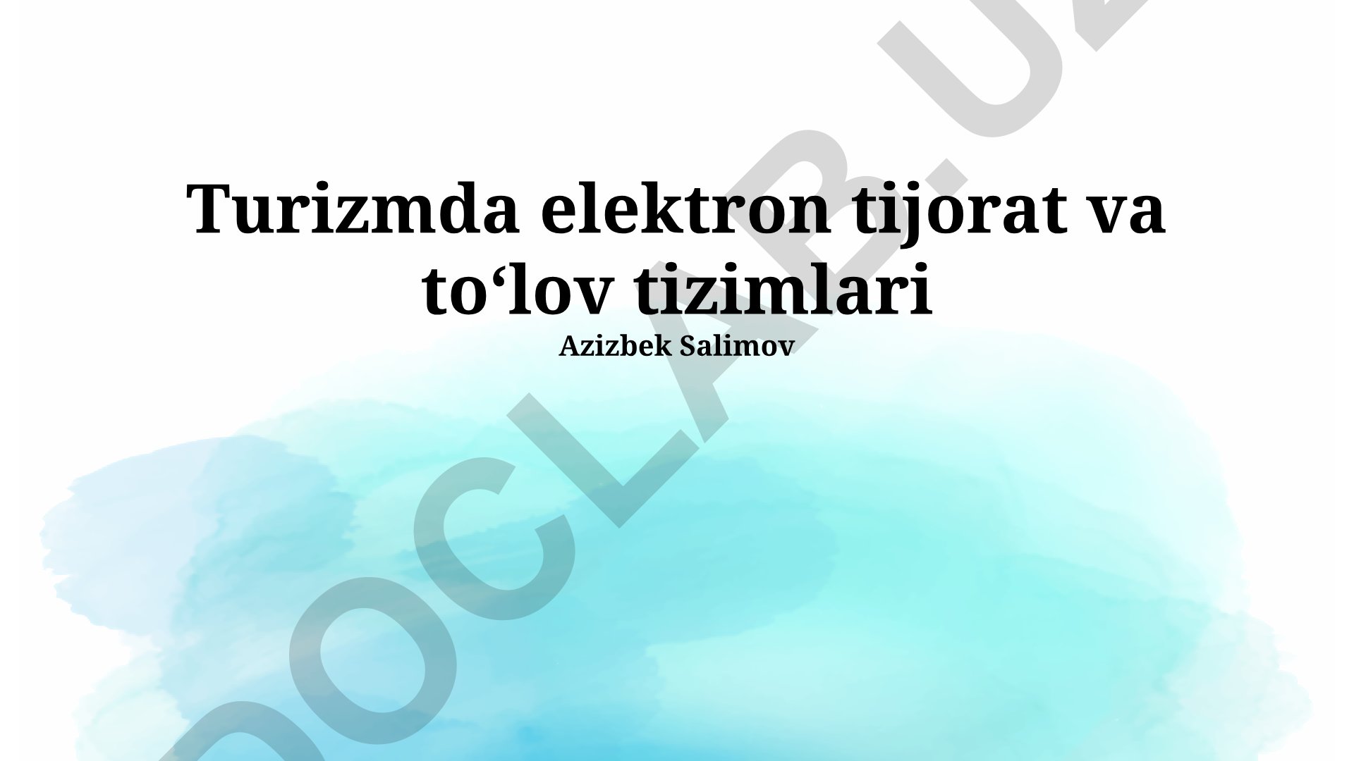 Turizmda elektron tijorat va toʻlov tizimlari