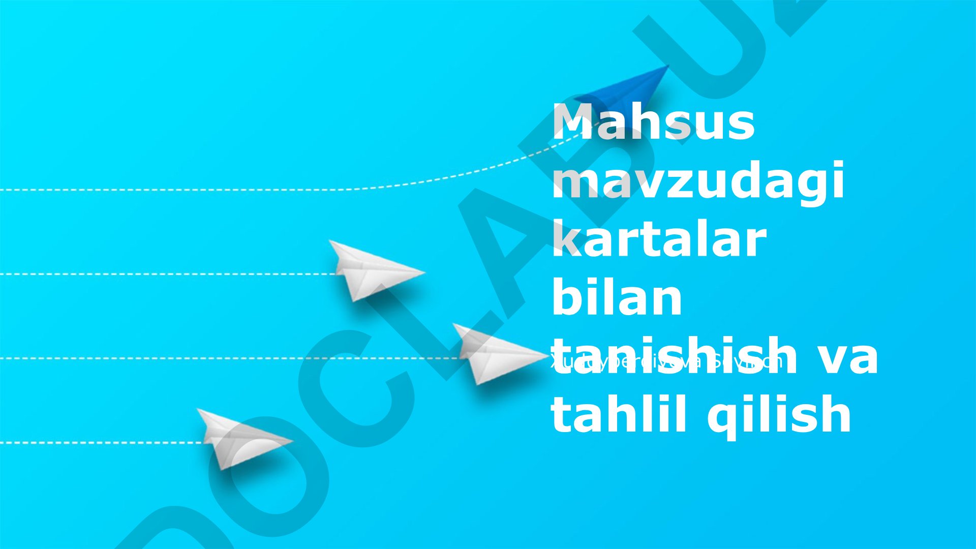 Kartalardagi ma'lumotlarni tasniflash va tahlil qilish