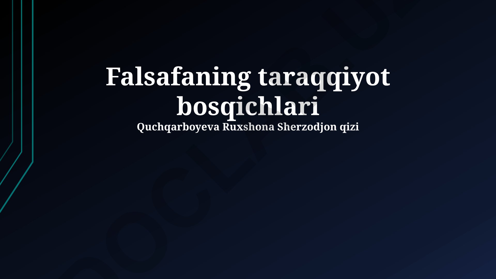 Falsafaning taraqqiyot bosqichlari