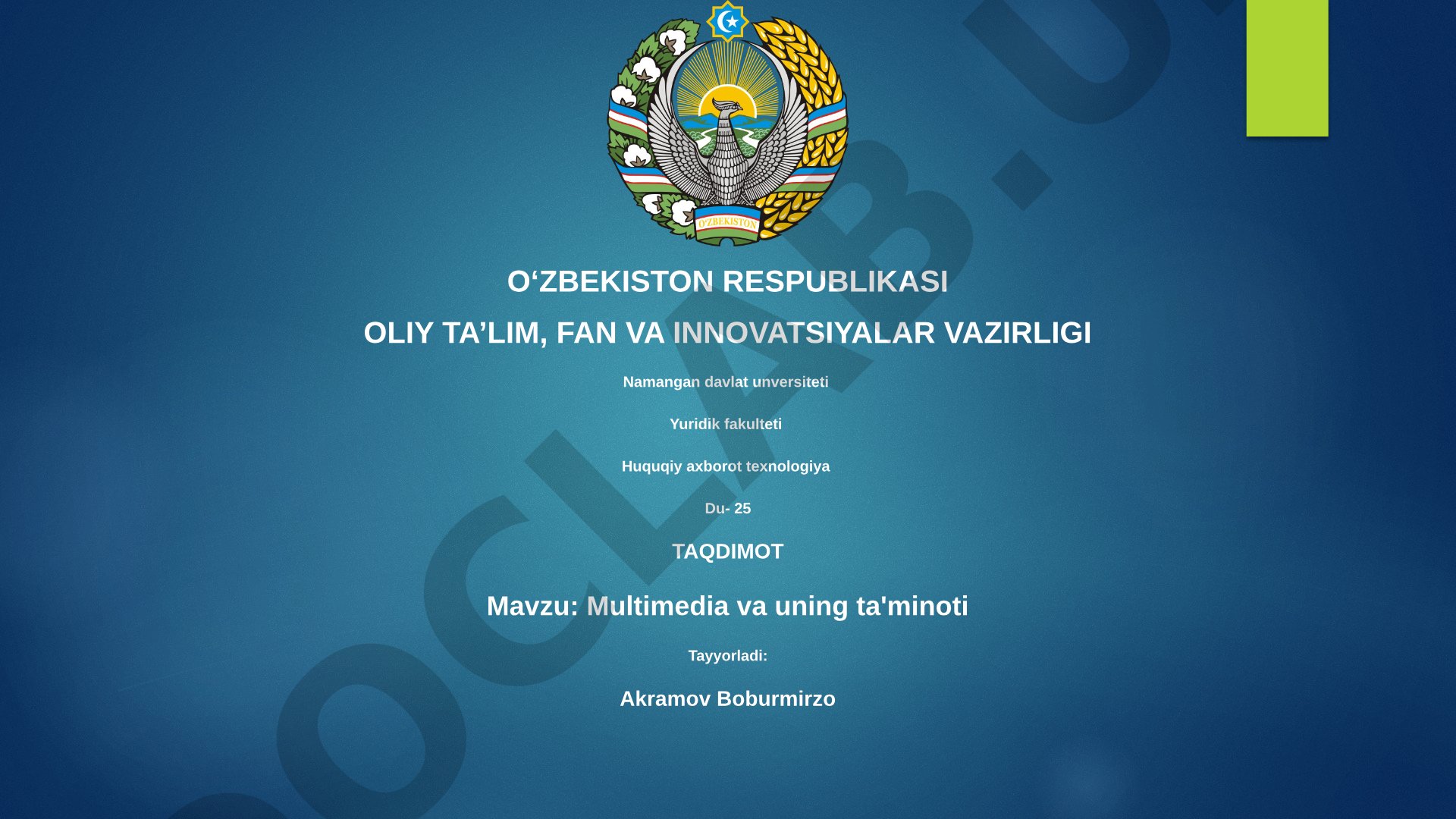 Multimedia va uning ta'minoti
