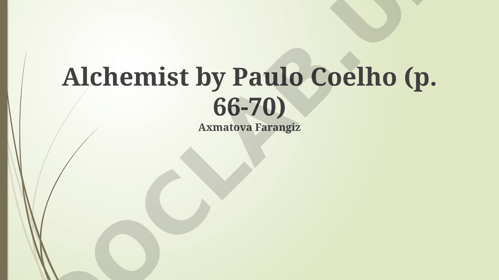 The Alchemist by Paulo Coelho (p. 66-70)