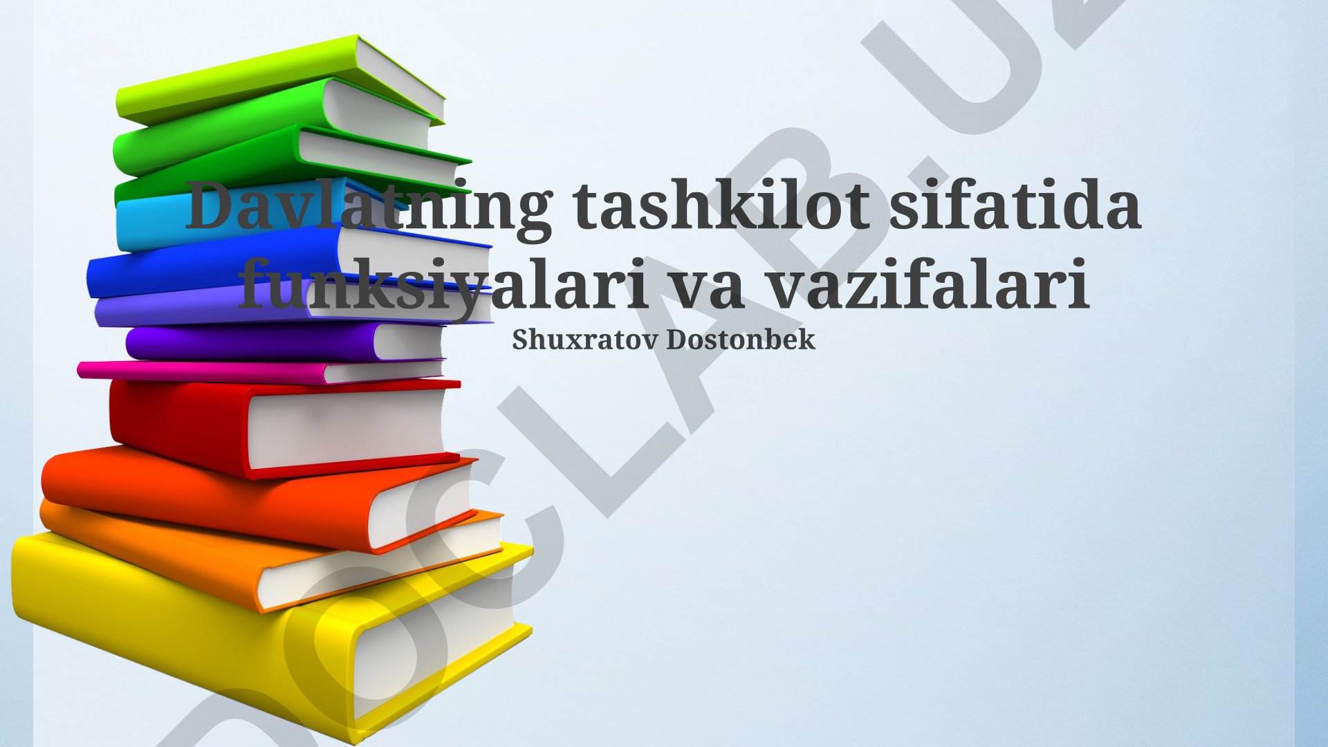 Davlatning tashkilot sifatida funksiyalari va vazifalari
