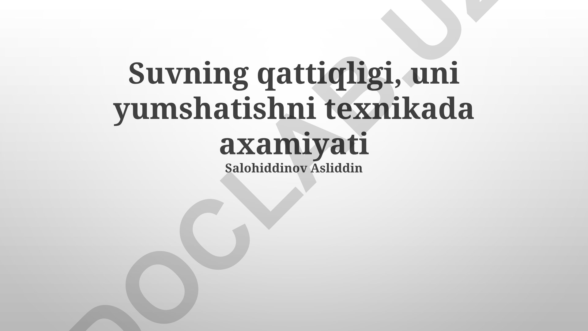 Suv qattiqligi va yumshatish texnologiyalari