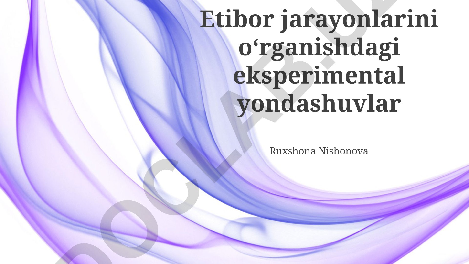 Etiologik jarayonlarni o'rganishda eksperimental yondashuvlar