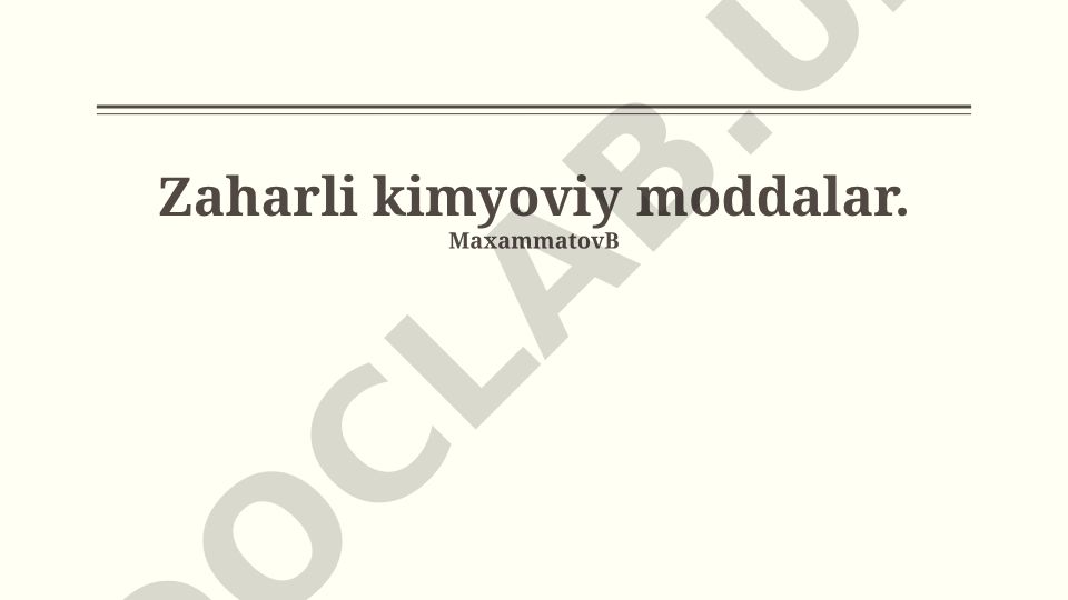 Zaharli kimyoviy moddalar: ta'rif, tasniflash, ta'siri va boshqarish
