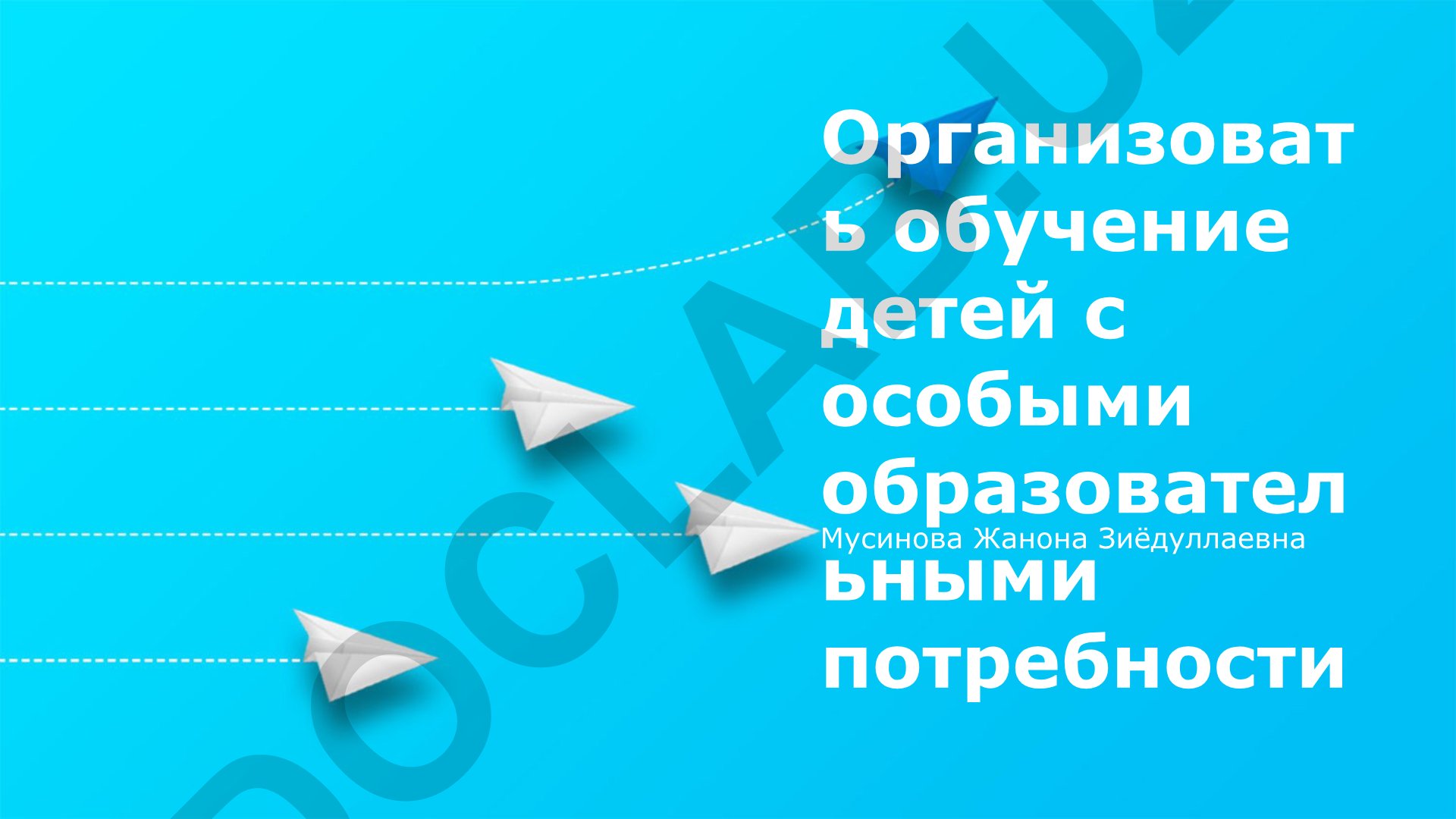 Организация обучения детей с особыми образовательными потребностями