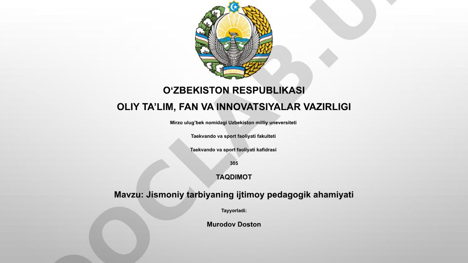 Jismoniy tarbiyaning ijtimoiy pedagogik ahamiyati