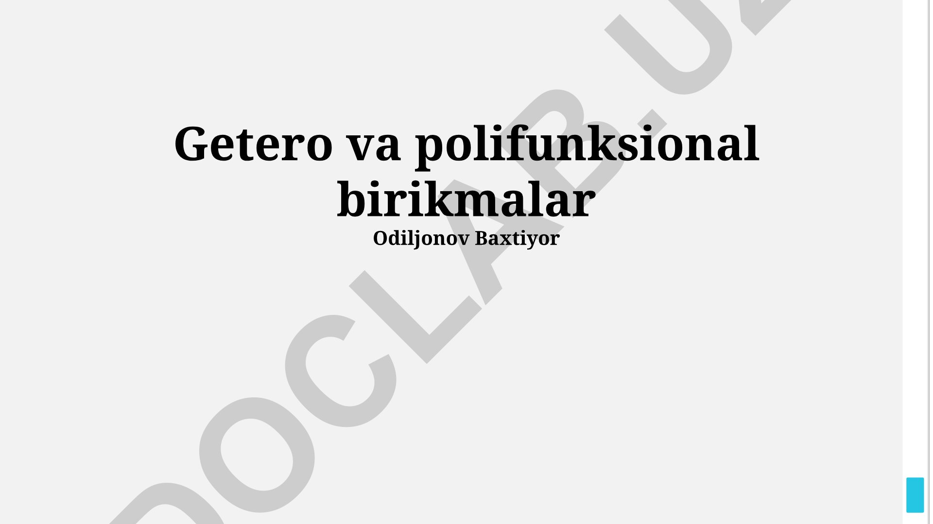 Getero va polifunksional birikmalarning kimyoviy xossalari va amaliy qo'llanilishi