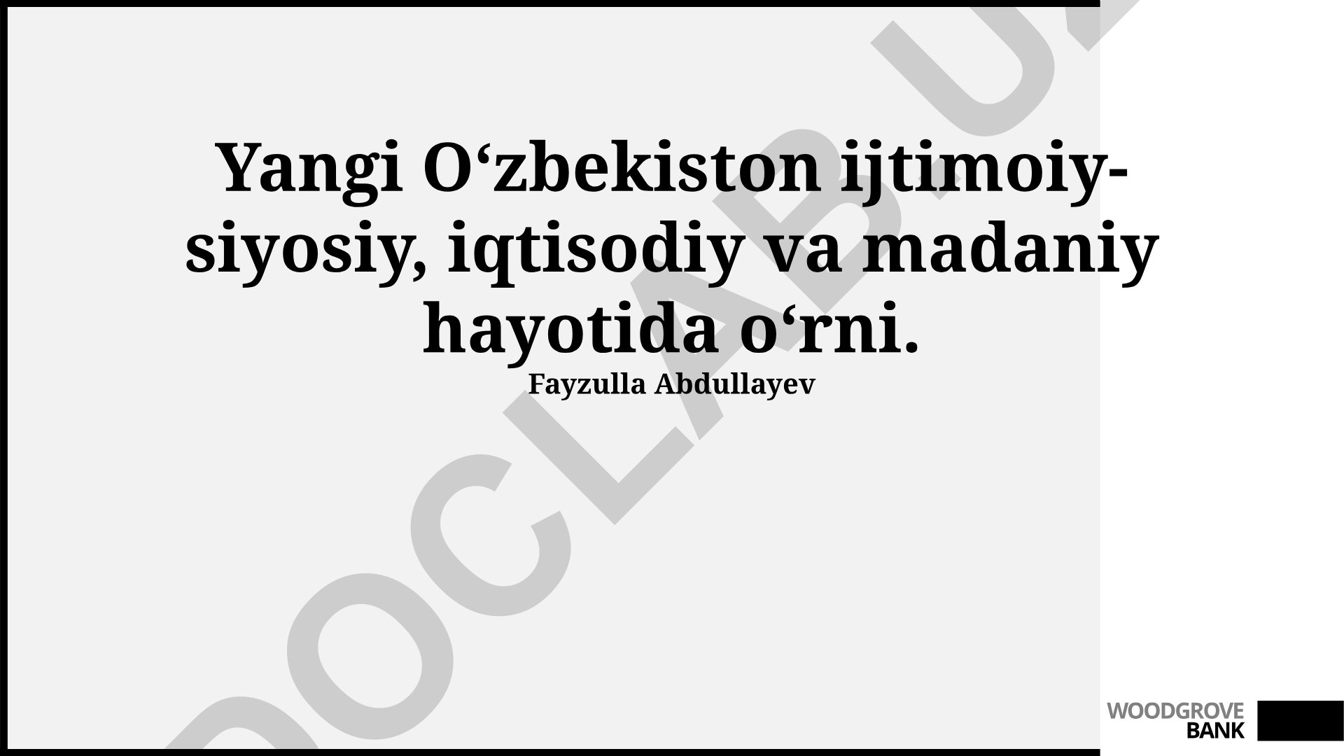 Yangi Oʻzbekistonning ijtimoiy-siyosiy, iqtisodiy va madaniy hayotida oʻrni