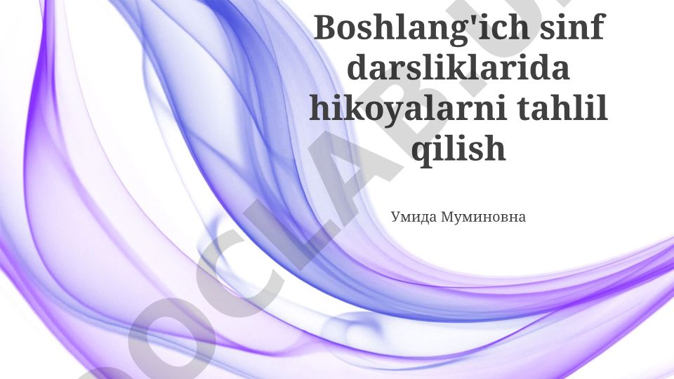 Boshlang'ich sinf darsliklarida hikoyalarni tahlil qilish