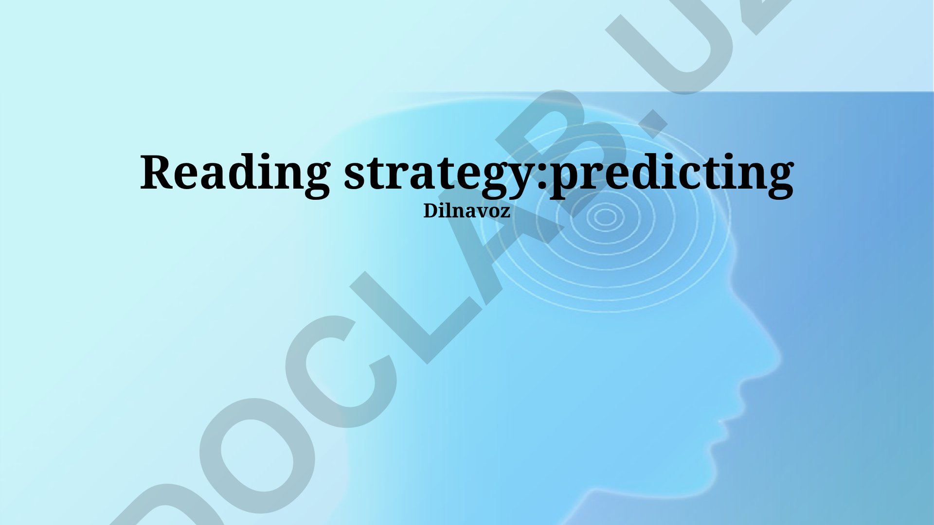Reading strategy: predicting