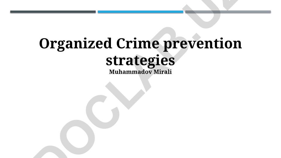 Organized Crime prevention strategies