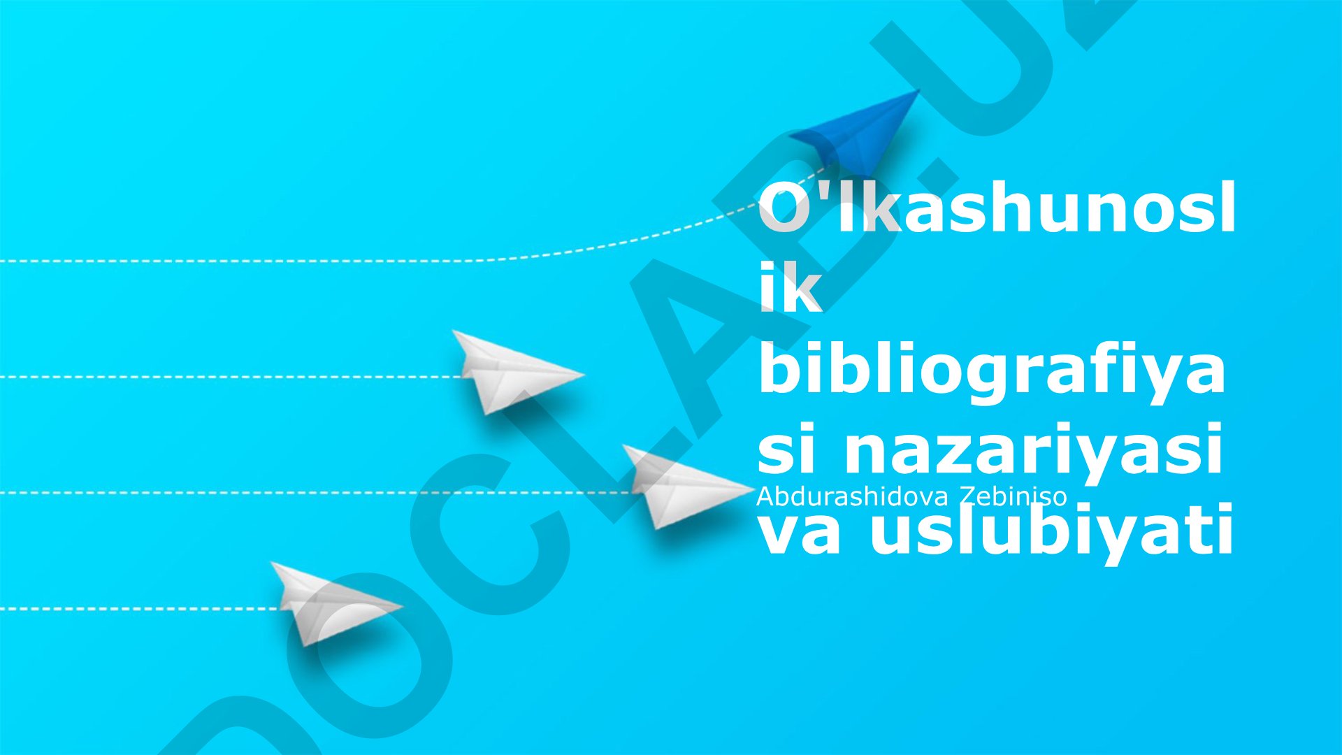 Kutubshunoslik bibliografiyasi nazariyasi va uslubiyati