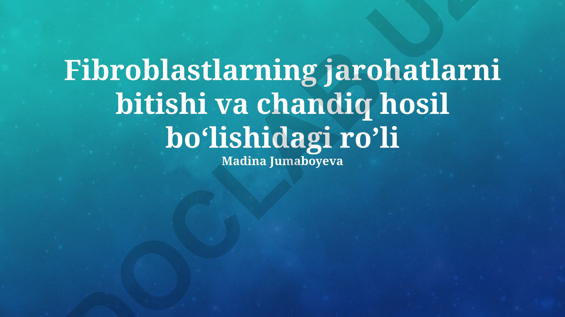 Fibroblastlarning jarohatlarni bitishi va chandiq hosil boʻlishidagi roli